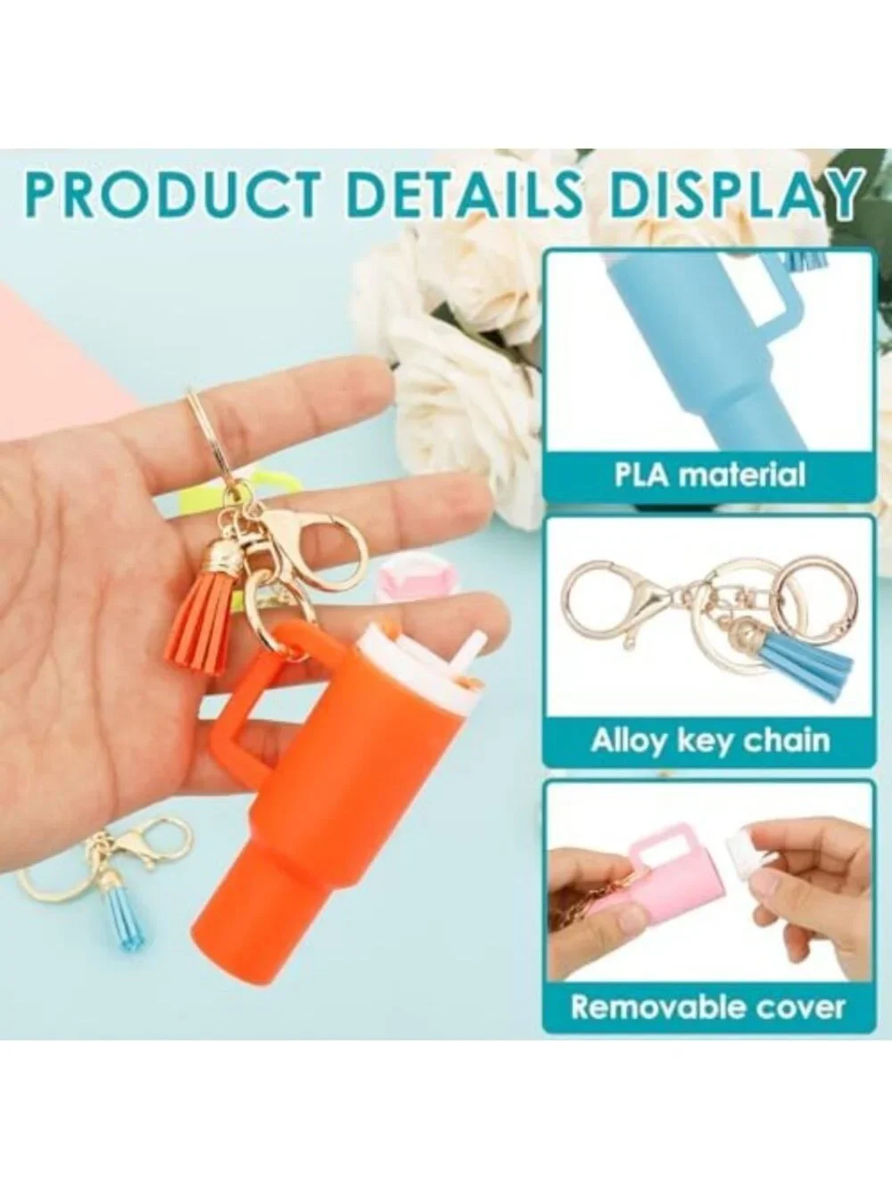 Cute Mini Tumbler Keychain Chapstick Holder | Adorable Bag Charm Accessory